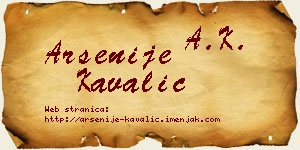 Arsenije Kavalić vizit kartica